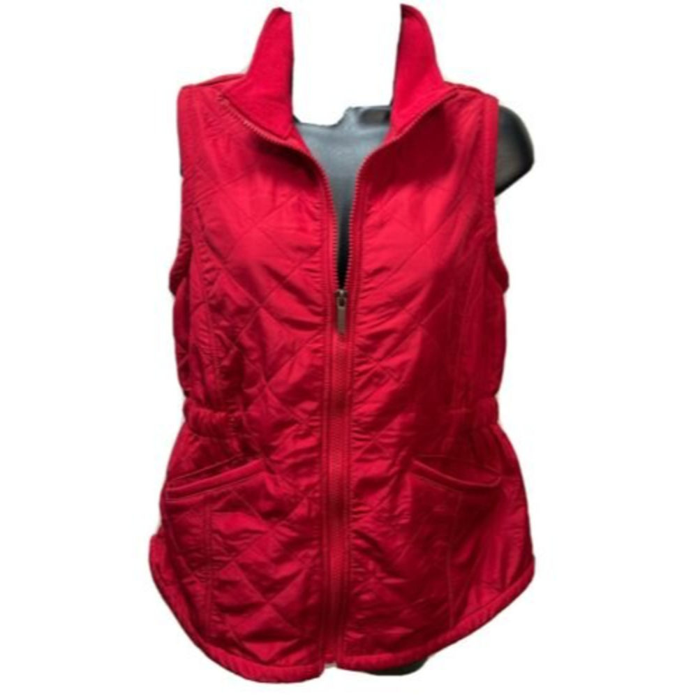 Blue Mountain Womens Full Zip Puffer Vest Red Size XS  D018